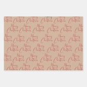 Kraft Rustic Merry Black Red Green Inpakpapier Vel (Voorkant 2)