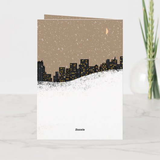 Kraft Rustic Metropolitan Sparse Kerstboom Feestdagen Kaart (Achterkant)