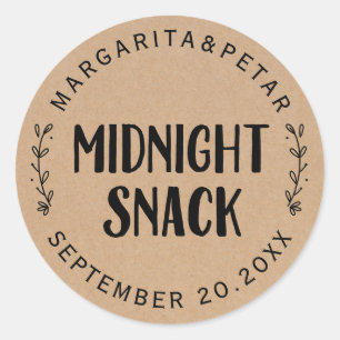 Kraft Rustic Middennacht Snack Bruiloft Zegel