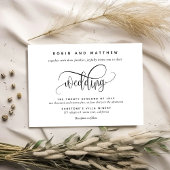 Kraft, Rustic Modern, Elegant Script Wedding Kaart
