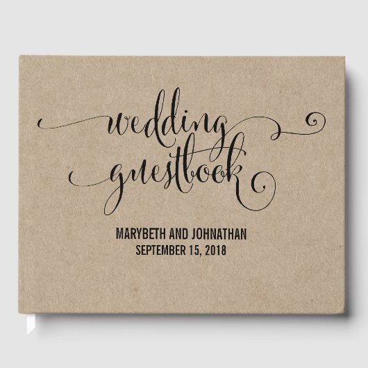 Kraft Rustic Modern Nous Faisons Mariage Livre d'I (Recto)