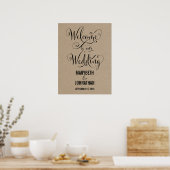 Kraft Rustic Modern We Do Mariage Welcome Poster (Cuisine)