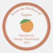 Kraft & Rustic Oranje Marmelade Label Sticker (Voorkant)