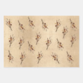 Kraft Rustic Press Papier Bloemen Inpakpapier Vel (Voorkant)