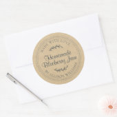 Kraft Rustic Thuisgemaakte Jam Ronde Sticker (Envelop)