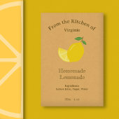 Kraft & Rustiek Citroen & limonade flesetiket Wijn Etiket