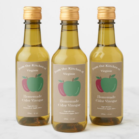 Kraft & rustieke appelcider azijn flesetiket wijn etiket (Flessen)