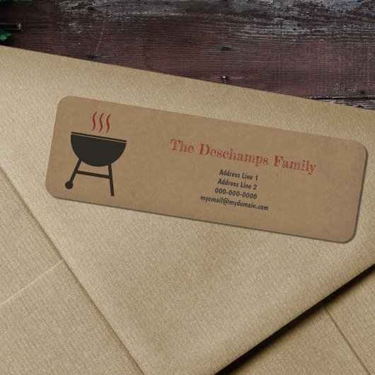 Kraft & Rustieke BBQ Retouradreslabel Etiket