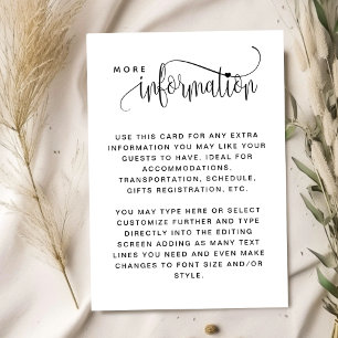 Kraft, Rustieke Bruiloft Informatie Behuizing Kaar Informatiekaartje