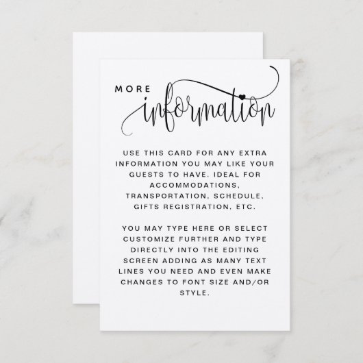 Kraft, Rustieke Bruiloft Informatie Behuizing Kaar Informatiekaartje (Voorkant / Achterkant)