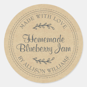 Kraft Rustieke Thuisgemaakte Jam Ronde Sticker
