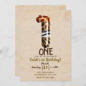  Kraft Safari Oerwoud ONE 1e Verjaardagsfeest Kaart (Voorkant / Achterkant)