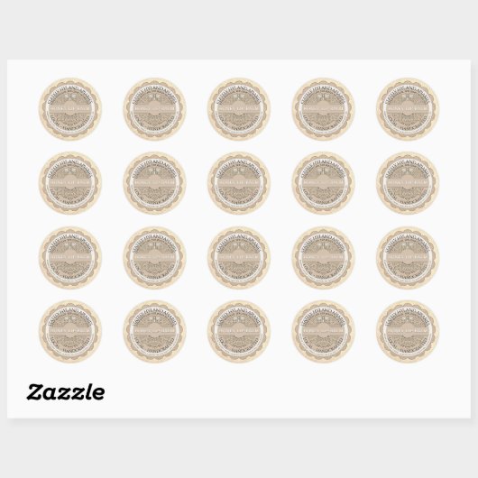 Kraft Scallop Frans Filagree Honeybee Lippenbalsem Ronde Sticker (Vel)