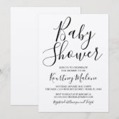Kraft Script Baby shower Uitnodiging (Voorkant / Achterkant)