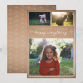 Kraft Script | Carte de collage photo moderne du N (Devant / Derrière)