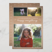 Kraft Script | Carte de collage photo moderne pour (Devant / Derrière)