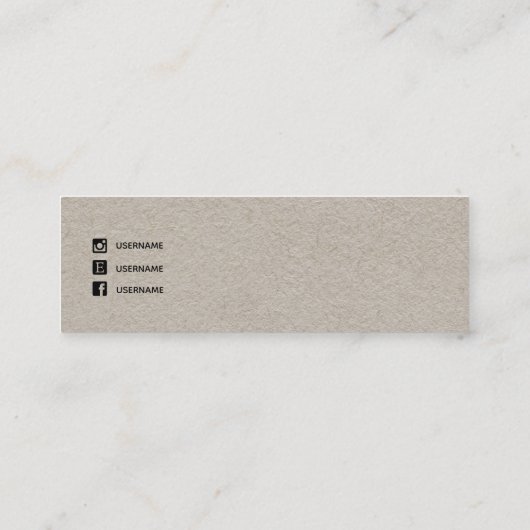 Kraft Signature Script Stud Earning Display Mini Mini Visitekaartje (Achterkant)