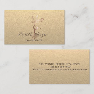 Kraft, Silouette Goud Confetti Yoga-instructeur Visitekaartje