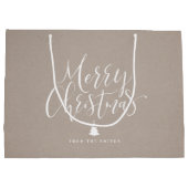 Kraft Simple Calligraphy Merry Kerstry Groot Cadeauzakje (Achterkant)