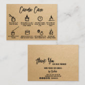 Kraft Simple Candle Care - Bedankt voor het toevoe Informatiekaartje (Voorkant / Achterkant)
