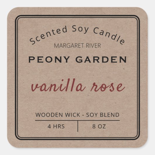 Kraft Soy Candle Labels (Voorkant)