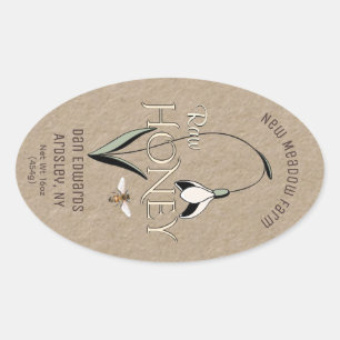 Kraft Spring Honey Label met Snowdrop Bloembij