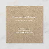 Kraft Square Rustic Waterverf Floral Vierkante Visitekaartje (Achterkant)