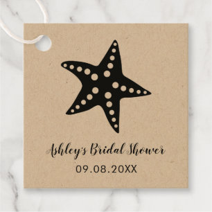 Kraft Starfish Bruiloft Feest Geschenk Favor Tag Bedankjes Labels