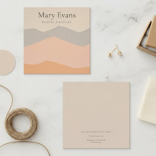 Kraft stijl pastel bergen Oorbel Display kaart Vierkante Visitekaartje