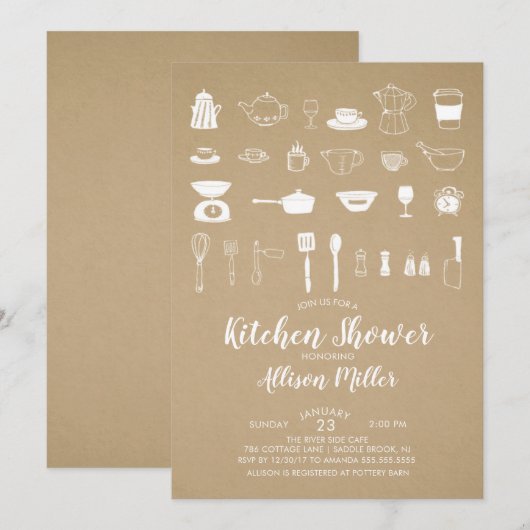 Kraft Stock The Kitchen Bridal Shower Kaart (Voorkant / Achterkant)