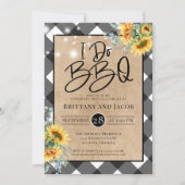 Kraft String Lights Floral I do BBQ Verloving Inv Kaart (Voorkant)