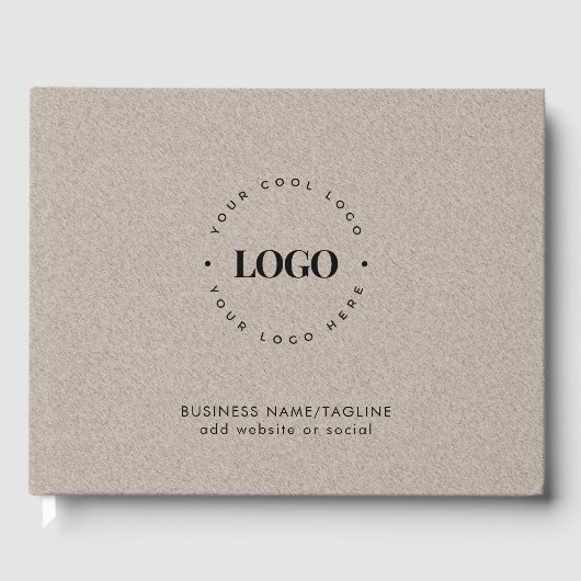 Kraft Style Rustic Business Company Custom Logo Gastenboek (Voorkant)