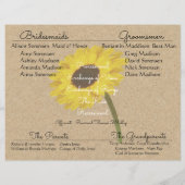Kraft Sunflower Bride Wedding Program Flyers (Achterkant)