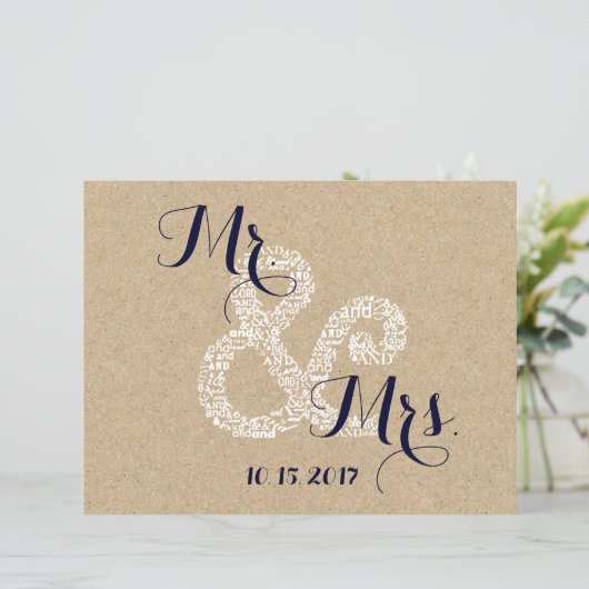 Kraft Sunflower Mariée programme de mariage Flyers (Debout devant)