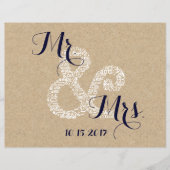 Kraft Sunflower Mariée programme de mariage Flyers (Devant)