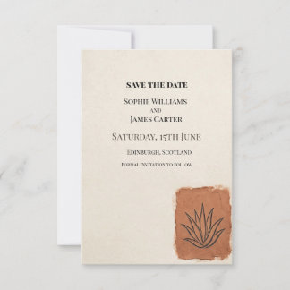 Kraft Terracotta Bruiloft Save The Date