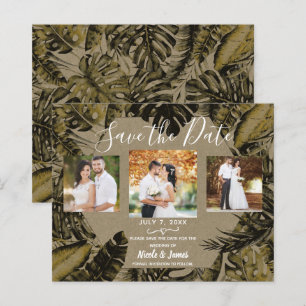 Kraft Tropische Palmbladeren Trouw Save the Date