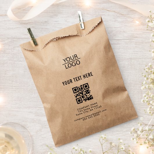 Kraft Voeg je Logo QR Code Aangepaste Tekst Promot Bedankzakje (Geknipt)