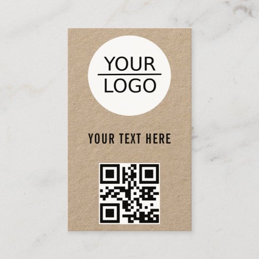 Kraft Voeg je Logo QR Code aangepaste tekstpromoti Visitekaartje (Voorkant)