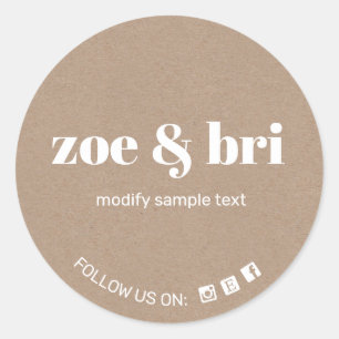 Kraft Voeg je Logo toe Ronde Sticker