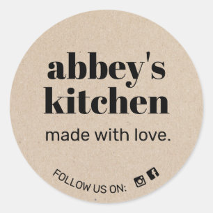 Kraft Voeg uw Logo Baked Goods toe Ronde Sticker