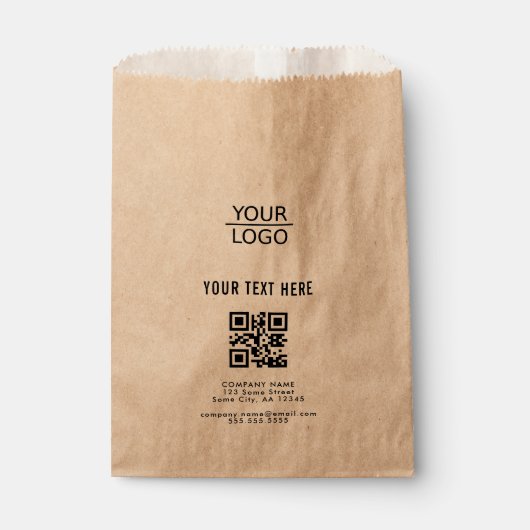 Kraft Voeg uw Logo QR Code Aangepaste Tekst Promot Bedankzakje (Voorkant)