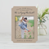 Kraft voor het land Rustic | Aangepaste foto slaat Save The Date (Staand voorkant)