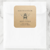 Kraft Votre Nom Éditable Apiculture Sticker au mie (Sac)