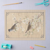 Kraft Warbler Bird Birdhouse Border Decoupage Tan Tissuepapier (Craft)