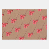 Kraft-Waterverf Berry en Greenery Leaf    Inpakpapier Vel (Voorkant)