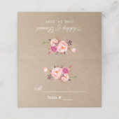 Kraft Waterverf Bloemen Roze Blush Bruiloft (Buitenkant ongevouwen)