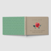 KRAFT WATERVERF RED GREEN ROOS FLORAL BABY SHOWER GASTENBOEK (Volledig)