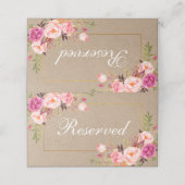 Kraft Waterverf Roze Bloemen Goud Bruiloft Gereser (Buitenkant ongevouwen)