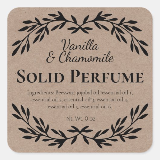 Kraft Wellness Zelfgemaakte Effen Stevige Parfum Vierkante Sticker (Voorkant)